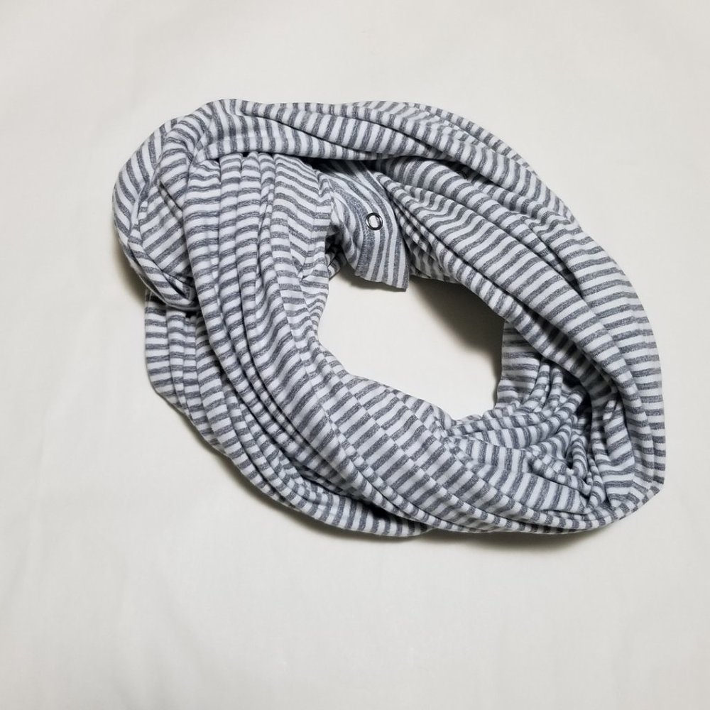 Lululemon Blurred Gray Striped Rulu Vinayasa Infinity Scarf